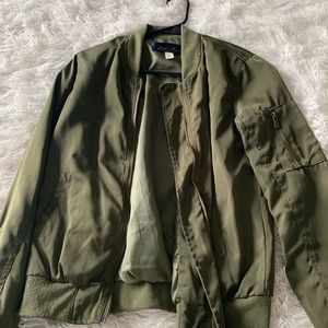 Olive green bomber jacket